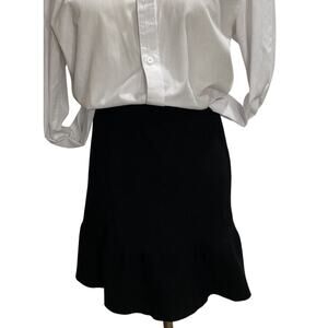 Theory‎ Womens Size Small Black Stretch Knit Textured Mini Skirt